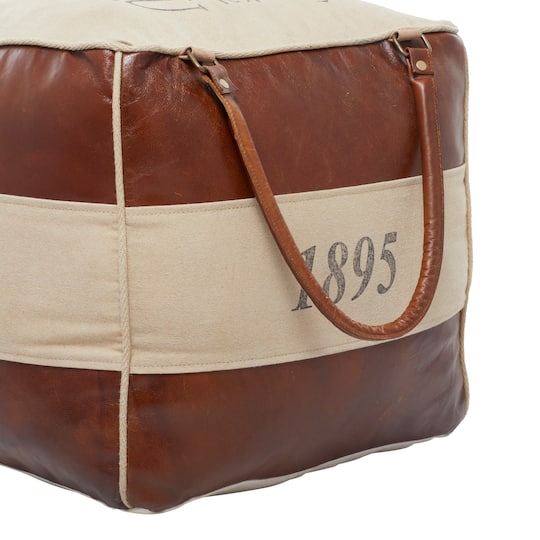 Brown Canvas Rustic Stool